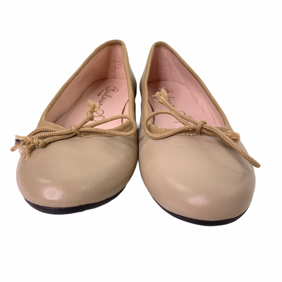 Bailarina by SKA Ballet Flats Driving Shoes Tan Beige Nude Round Toe EUC Size 36 - Image 3 of 4
