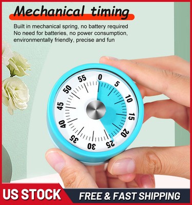60-Minute Visual Timer Mechanical Countdown Timer Alarm Magnetic Kitchen Cooking