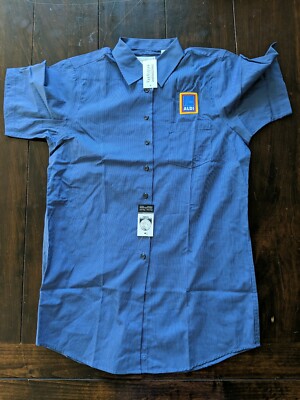 MEDIUM Aldi Employee Women's Uniform Shirt Ladies Blue Van Heusen