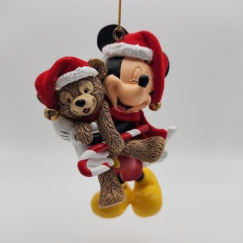 Disney Parks Mickey Mouse and Disney Bear Figurine Ornament RETIRED