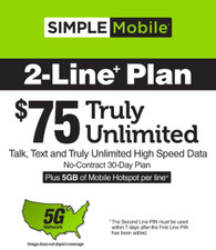 75 SIMPLE MOBILE REFILL TOP UP