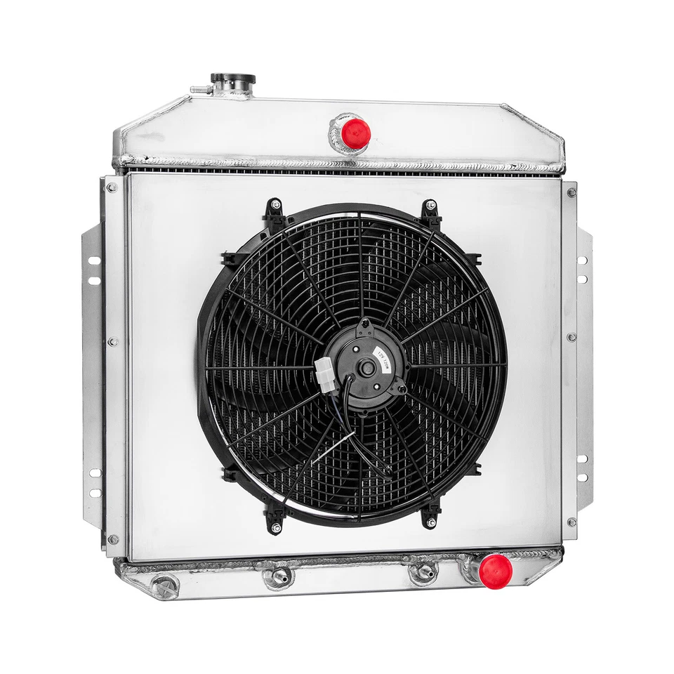 3 Row Aluminum Radiator+Shroud Fan  For 1957-1960 1958 Ford F100 Truck Chevy V8 Foto 3 de 4