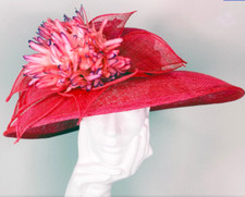 Exclusive Coral Pink Designer Millinery by Hat Couture Wedding Bridal Racing Hat