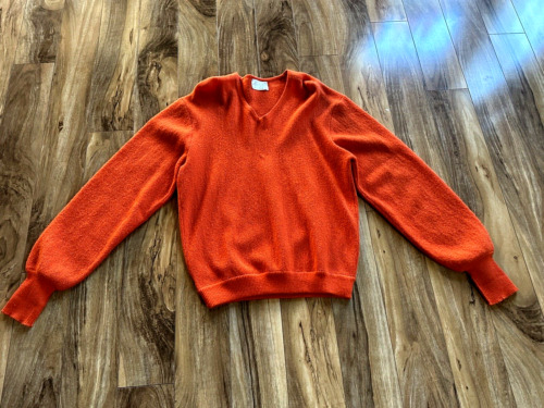 Vintage Handmade Orange Women Alpaca Wool Sweater… - image 1