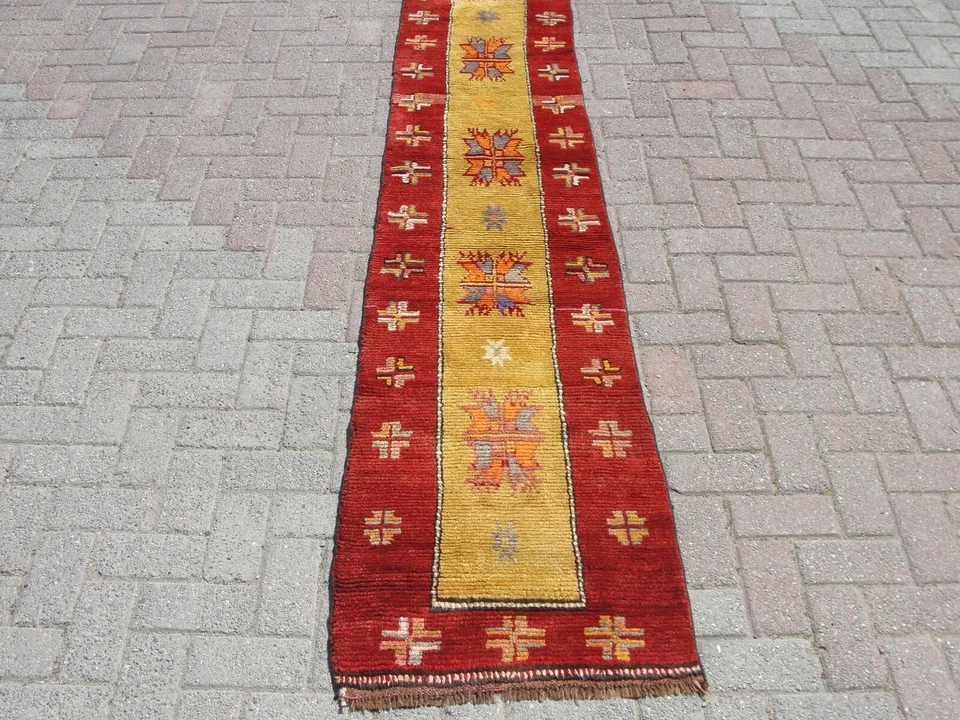 2x11 Carpet rug anatolian vintage turkish rugs - decorative area rug for hallway - Image 2 of 4