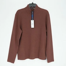 Southern Tide 1/4 Zip Sweater S Brown Navy Solid Textured NWT $128
