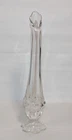 Vintage Fenton Valencia Swung Bud Vase – Clear Stretch Glass – 12.25” Tall