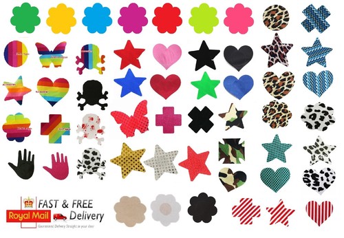 self adhesive nipple covers breast pasties festival fancy dress red back heart - Picture 4 of 104