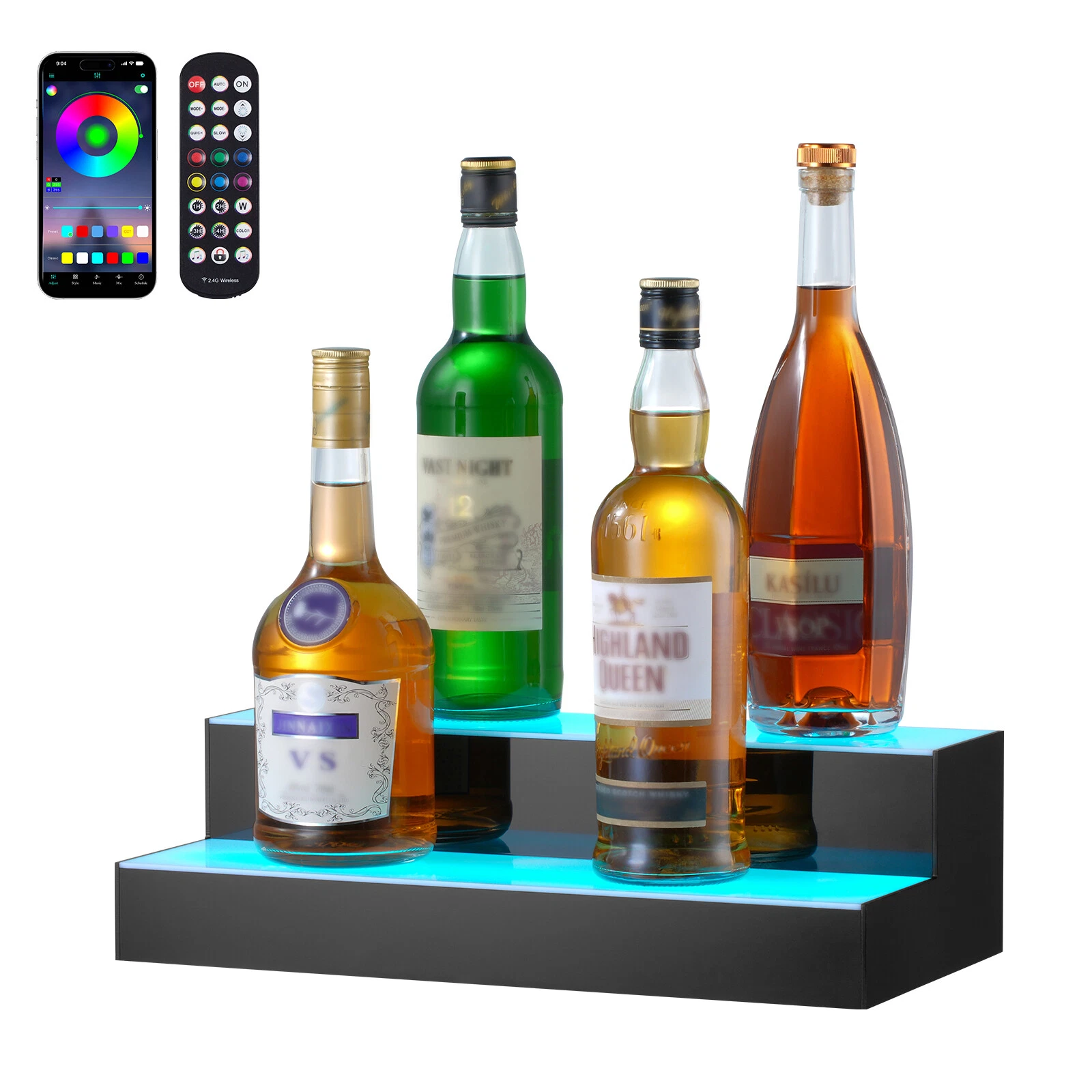 Bottle display,LED,RF remote and App control