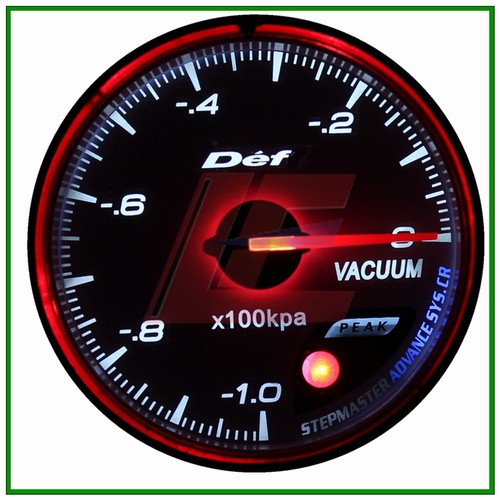 2.5" 60mm white face auto meter advanced VACUUM gauge amber red/ white lights - Picture 7 of 8