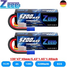 2x Zeeee 4S Lipo batteria 14.8V 5200mAh 120C EC5 per RC aereo auto camion