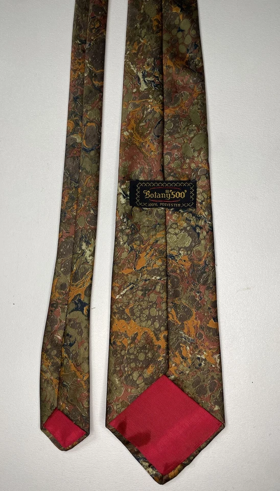 Corbata Vintage Botánica 500 100% Poliéster Tonos Tierra Abstracta Foto 2 de 4