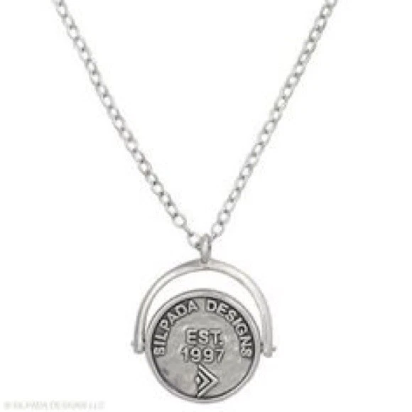 Collar Silpada N2722 Flip of a Coin madreperla circonita cúbica plata de ley Foto 4 de 4