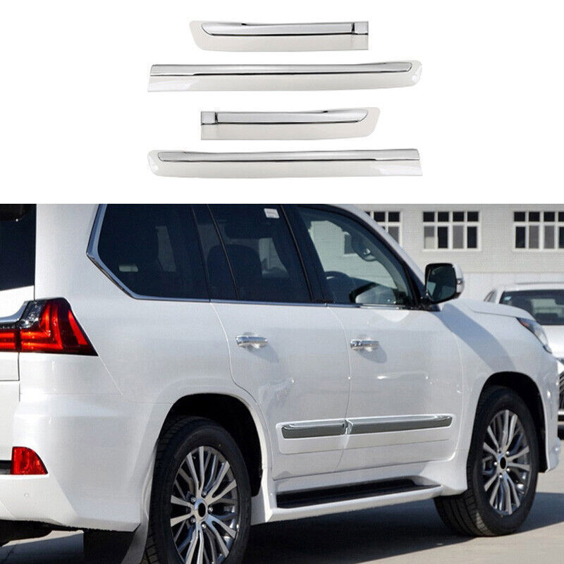 For Lexus LX570 2016-21 Chrome&White Body Side Molding Guard Cover For Lexus LX570 2016-21 Chrome&White Body Side Molding Guard Cover