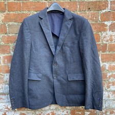 Boden Blazer Jacket Men  s 40R Grey Cotton Tessuti Di Sondrio Italian Fabric