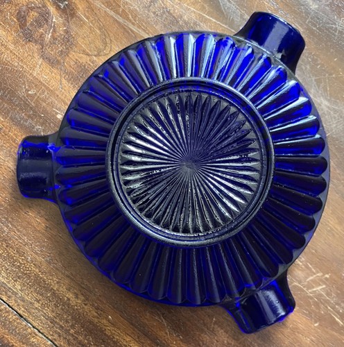 Vintage 1930's Rare Fenton Art Glass Sheffield Pattern Cobalt Blue Ashtray - Picture 3 of 4