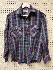 Vintage Arrow Sportswear Flannel Shirt Men's Small Acrylic Plaid Check As Is