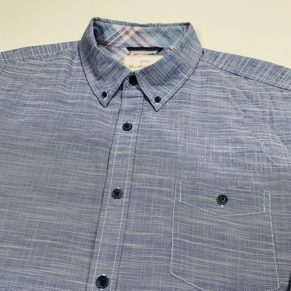 Weatherproof Vintage Long Sleeve Button Down Shirt Men's XL Gray Striped Casual - Image 3 of 4