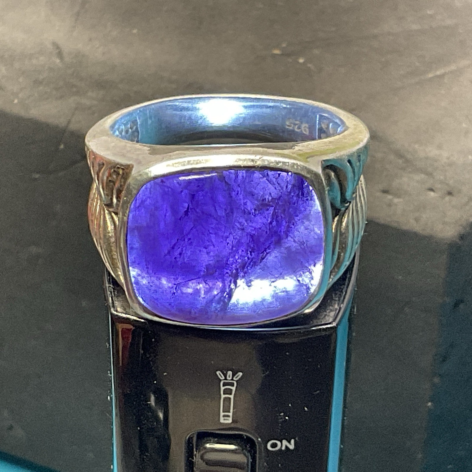 Solid 925 Sterling Silver Tested Natural Purple A… - image 7