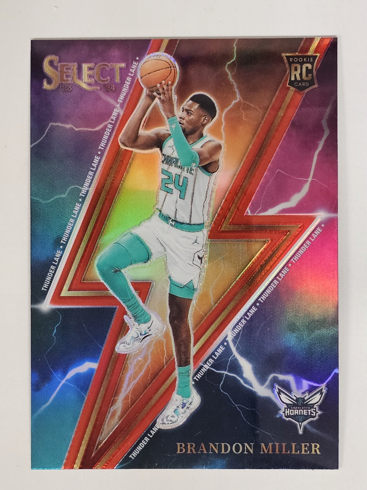 2023-24 Panini Select Thunder Lane Brandon Miller #12 Red Prizm RC