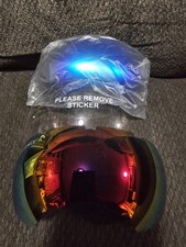 Rex Specs Replacement Lenses For Medium Size Goggles Red Mirror, Clear, Blue