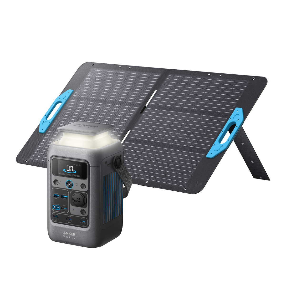Anker SOLIX C300 DC Power Bank Station + PS100(100W)Solar Panel 