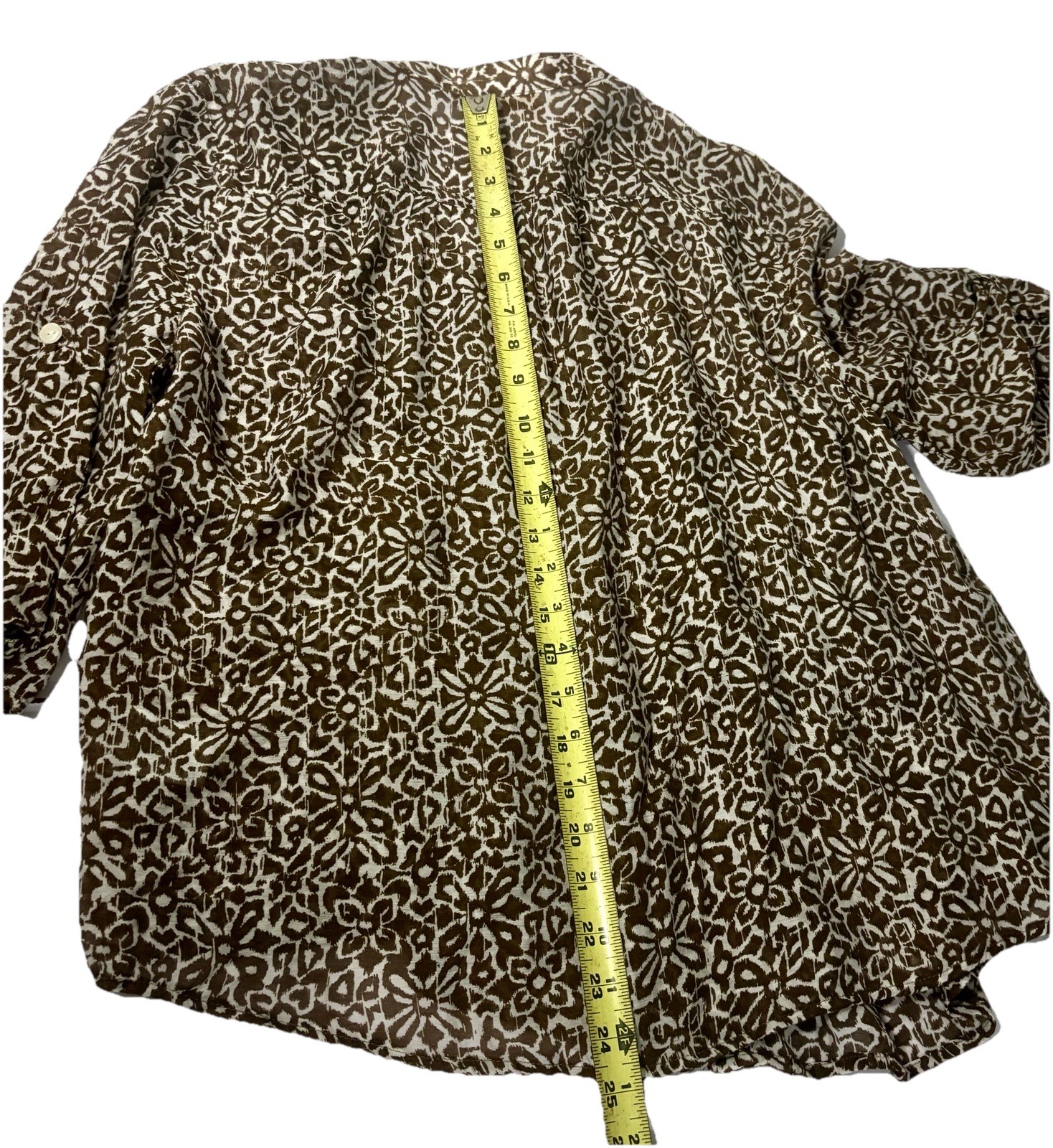 ruby rd petite Blouse Brown  Button Up Lightweigh… - image 12