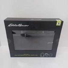 Eddie Bauer Baselayer Top Gloves Hat Gift Set Black Zip Mens S NEW $90 MSRP