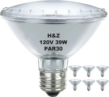Par30 Short Neck, 6 Pack High Output Par30s Halogen 39W 120V, Par30 Dimmable