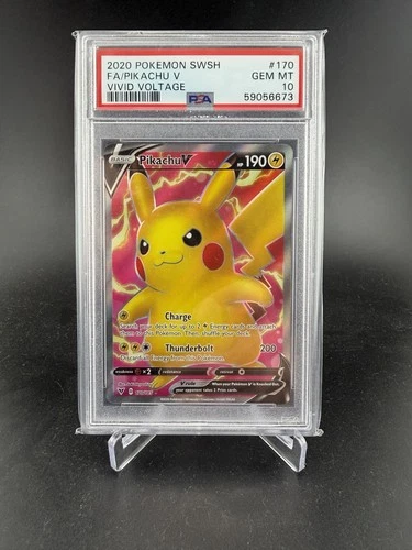 Pokemon Cards - PSA 10 Pikachu V 170/185 - Vivid Voltage - GEM MT - PSA10