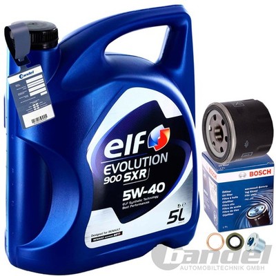 BOSCH ÖLFILTER 0451104025+ELF SXR 5W40 ÖL für RENAULT TWINGO 1 2 CLIO 2 3 4 WIND