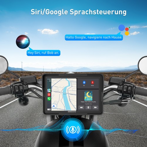 5-Zoll Touch Screen Motorrad Carplay Android Auto Auto Radio Wasserdichtes BT DE - Bild 5 von 14