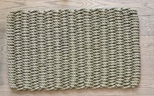 Tapis de sol extérieur intérieur tressé beige 17x27 antidérapant