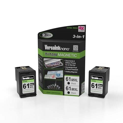 VersaInk-Nano 61 MXL, магнитный на титане (MICR 3-в-1) Картридж с черными чернилами, 2 шт.