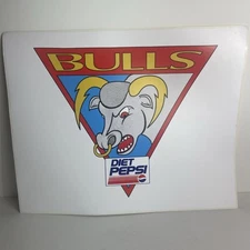 Vintage 1990’s Diet Pepsi And Bulls Decal 15”x12”