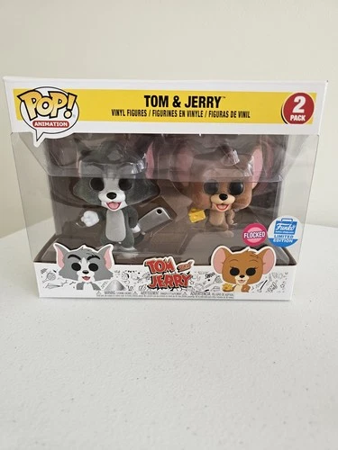 (Vaulted) Tom & Jerry (Flocked) Funko Pop! Animation (2 Pack) w/ Pop Protector