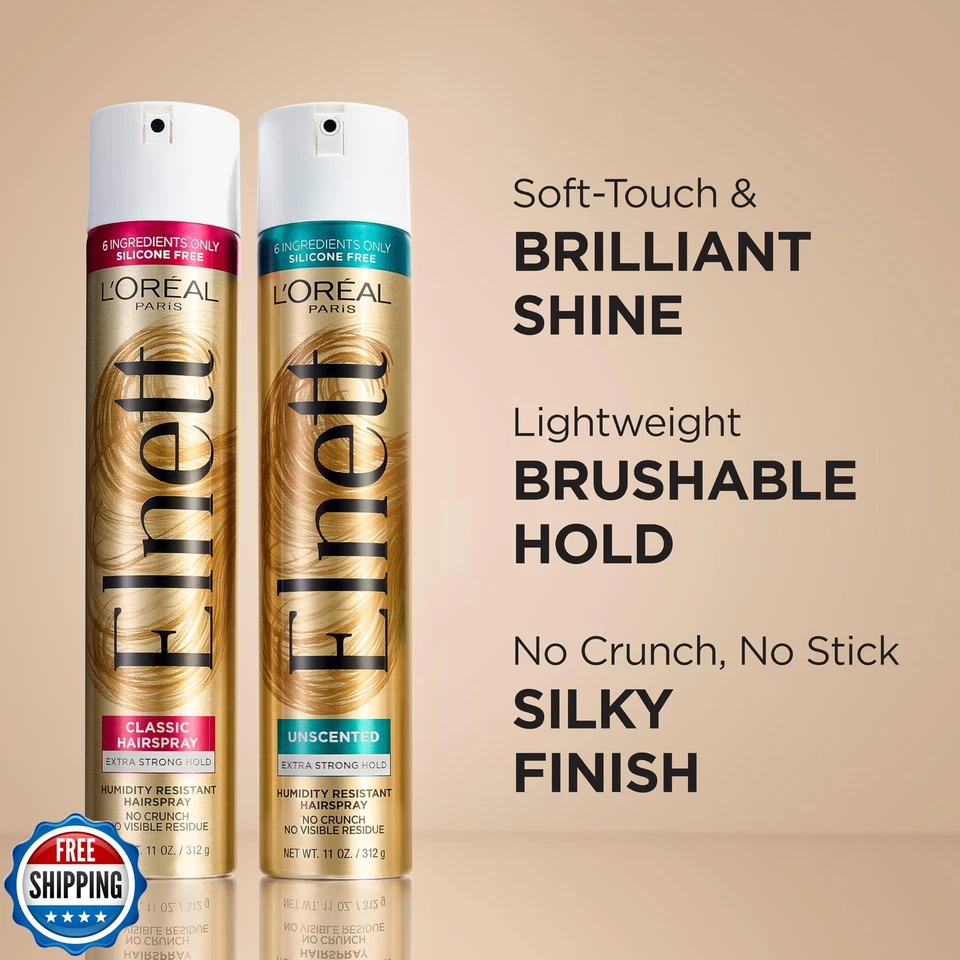 L'Oreal Paris Elnett Satin Extra Strong Hold Color Treated Classic Hairspray, - Image 4 of 4