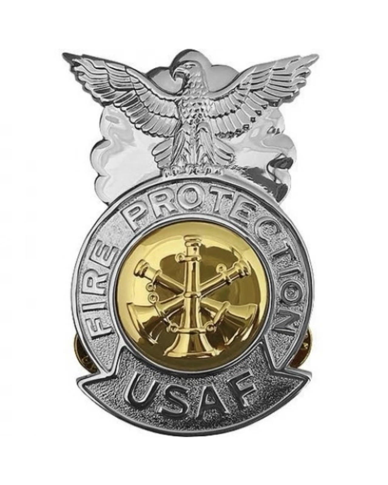 Air Force Badge Assistant Fire Chief Regulation Size (3 Bugles) | eBay