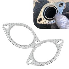2PCS Car Exhaust Gasket, 3" 2 Bolt Exhaust Flange Gasket Made of High Temp 3in