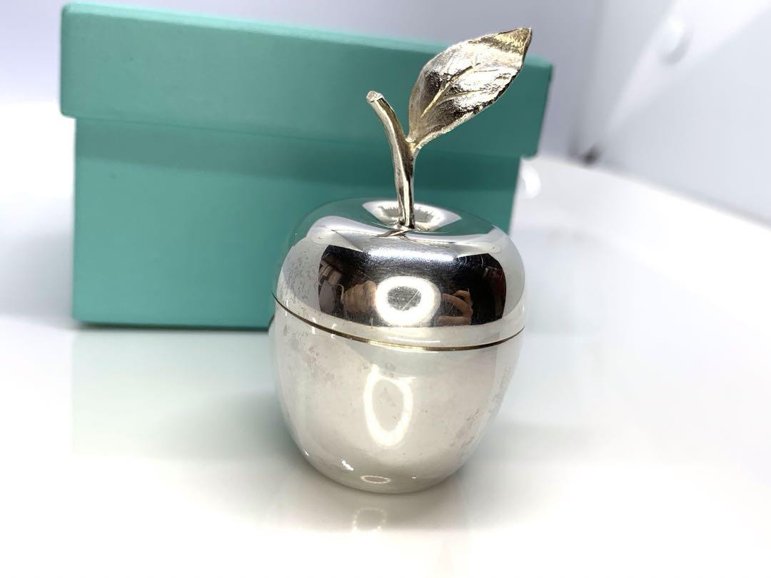 Tiffany & Co. Makers Vintage Figural Apple Trinket Box 925