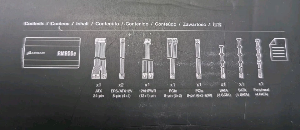 Open Box, Corsair RMe Series RM850e 850W Modular Power Supply, Black - Image 2 of 4