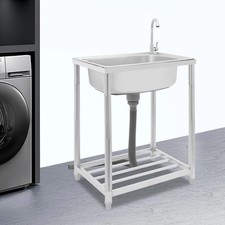 Free Standing Sink Kitchen Sink Stainless Steel Sink Single Bowl 60 45 82cm