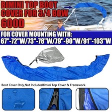 54"-103"W Bimini Top Boot Cover 600D Storage Bag Sock Boat Shade Blue For 3/4BOW