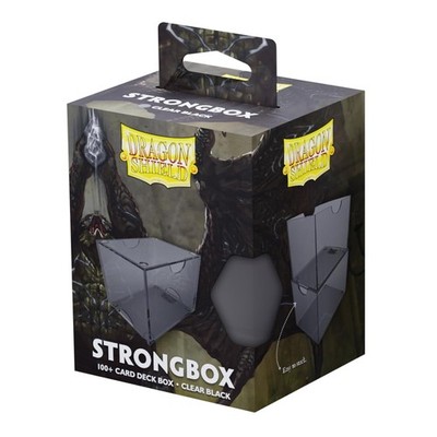 Dragon Shield Strongbox Deck Box Clear Black, Holds 100+ Double Sleeved Cards, A