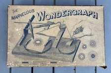 Antique rare drawing toy Marvelous Wondergraph 1908 early spirograph complete