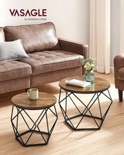 Nesting Coffee Tables Set of 2 Round Stacking Sofa Side Tables for Living Room