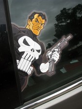 Peeking Punisher Clear Vinyl Sticker Marvel Truck Car Laptop Comic Decal