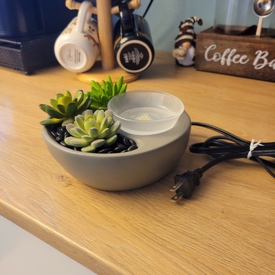 Scentsy Electric Wax Warmer Plug-In Succulent Design Gray Green Black