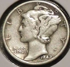 Silver Dime - Mercury - 1942