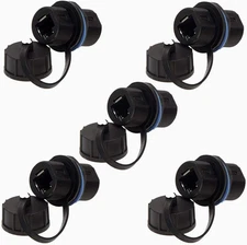 5PCS Panel Mounting Shielded RJ45 Waterproof Cat5/5E/6 8P8C Connector Ethernet L